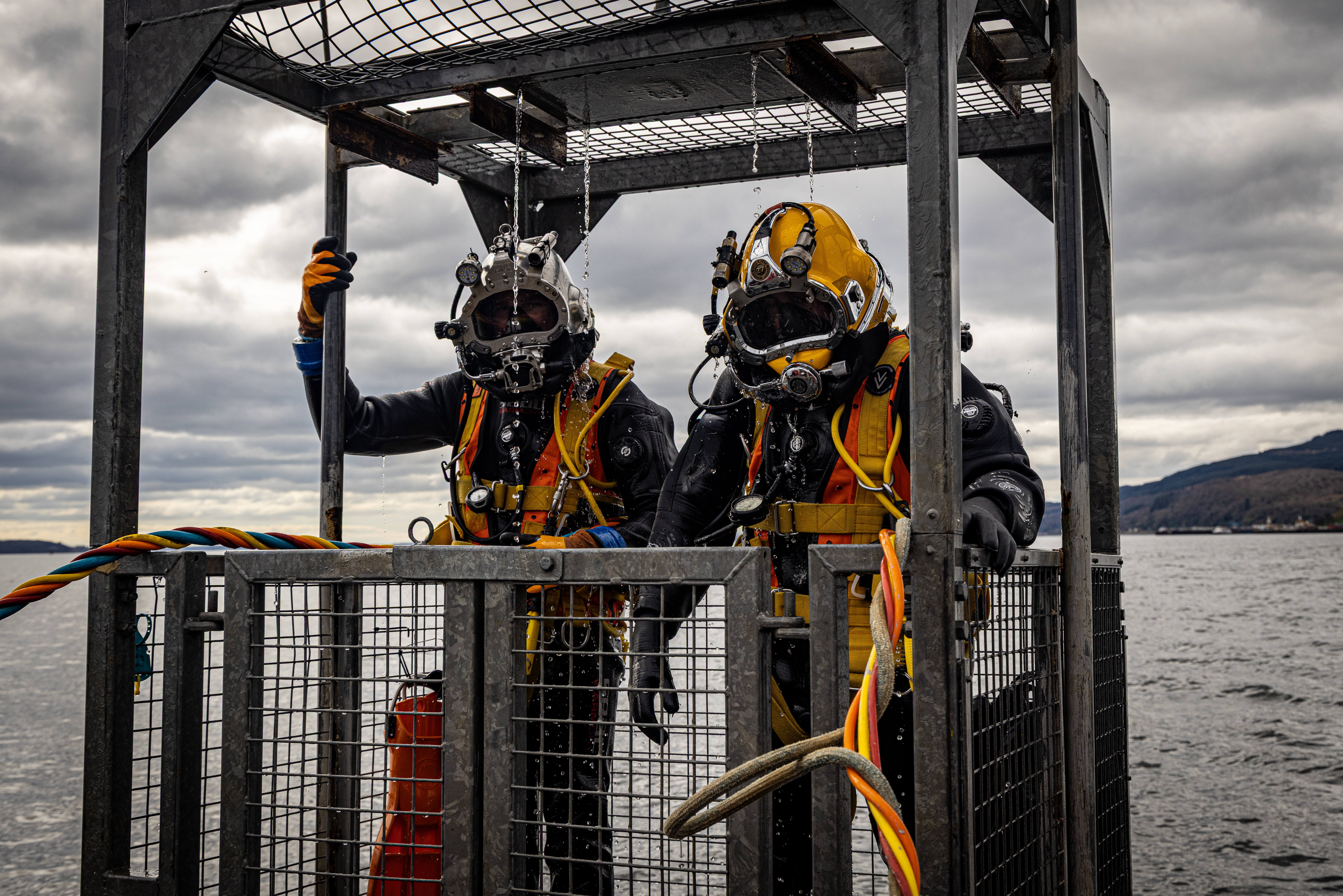 Commercial diver underwater